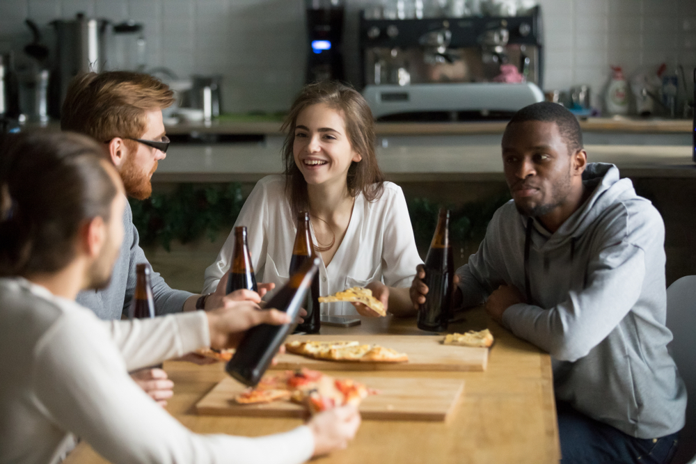 Second-students sharing a meal