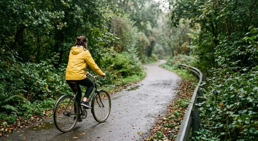 Student cycles to Warwick university